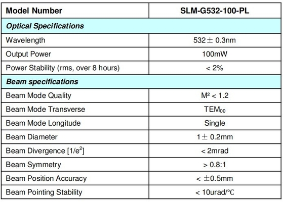 Mode longitudinal unique ACC Type de puissance 100mW 200mW Laser SLM jaune pour l'holographie